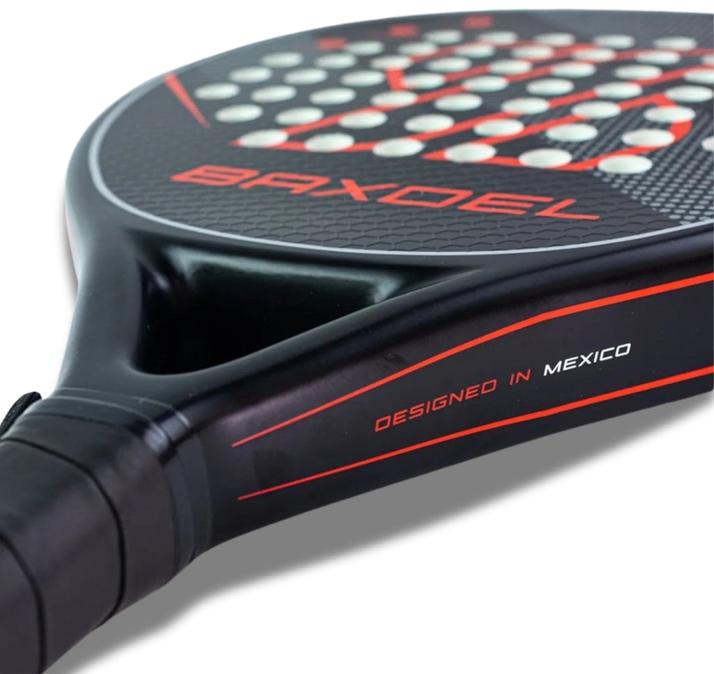 Pala de pádel Baxdel BX-1 Roja vista trasera, forma lateral