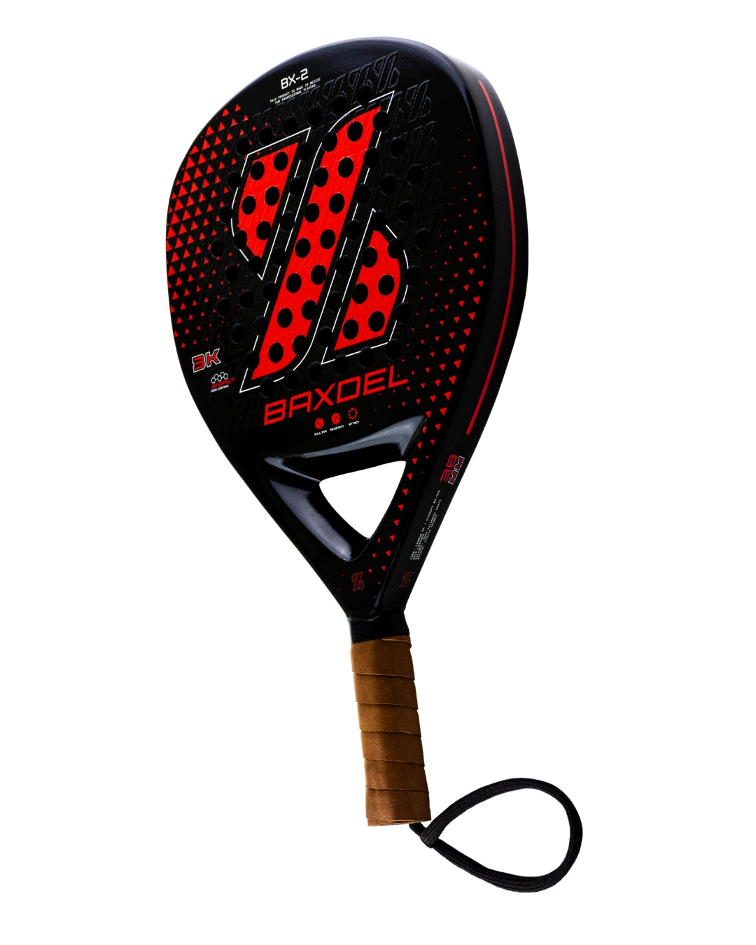 Pala de pádel Baxdel BX-2 Roja hecha en México con carbono 3K