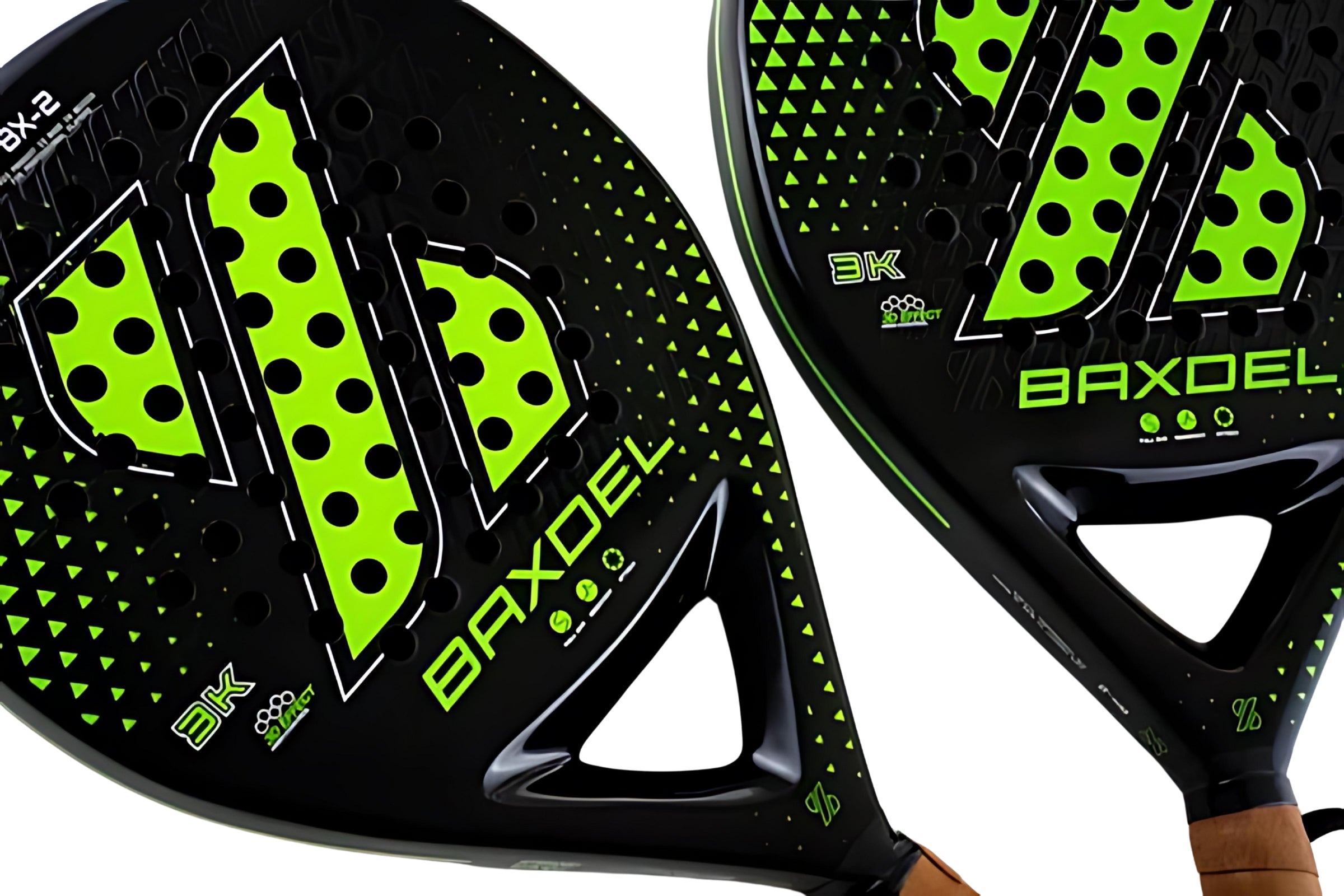 Detalle del núcleo EVA firme de alta densidad de la pala Baxdel BX-2 para potencia y precisión.