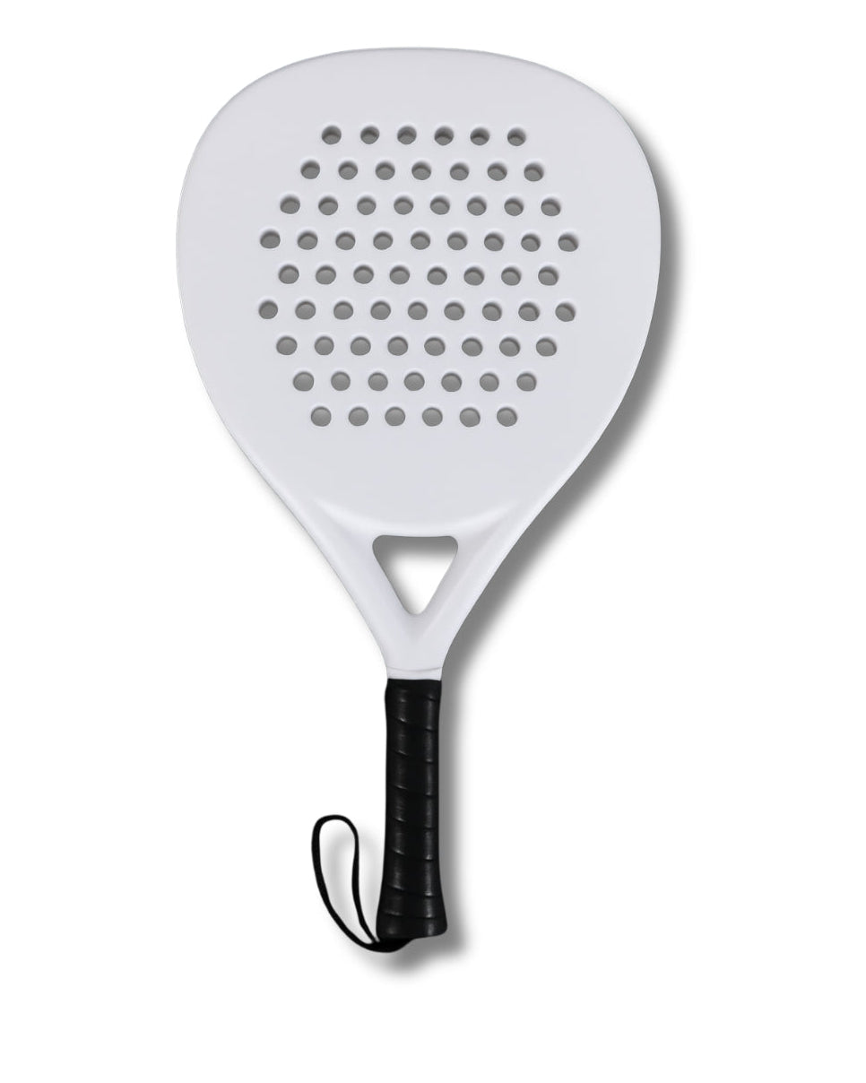 Pala de pádel Baxdel base blanca lista para personalización, molde BHYM01 y construcción en carbono 3K