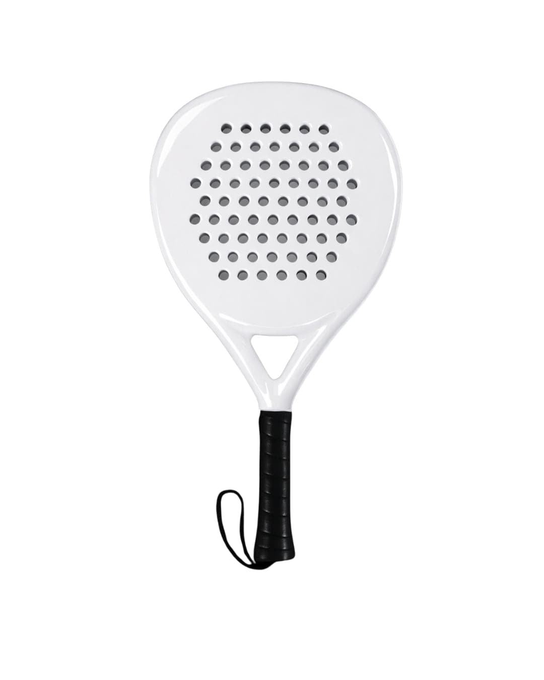 Pala de pádel personalizada en carbono 3K con fondo blanco, base neutra preparada para diseño personalizado