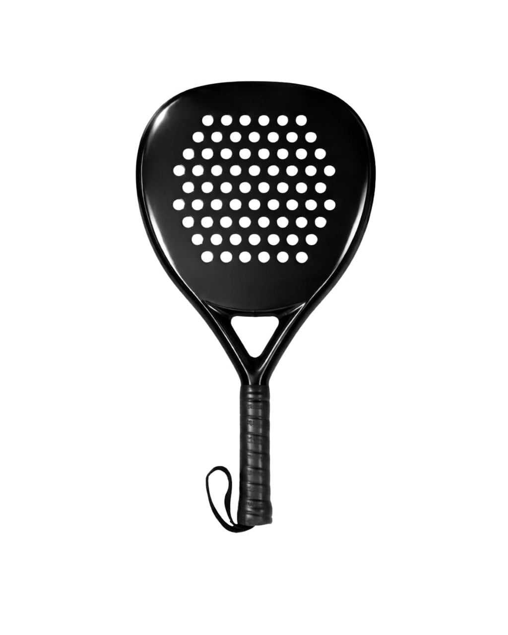 Pala de pádel personalizada en carbono 3K con fondo negro, base neutra preparada para diseño personalizado